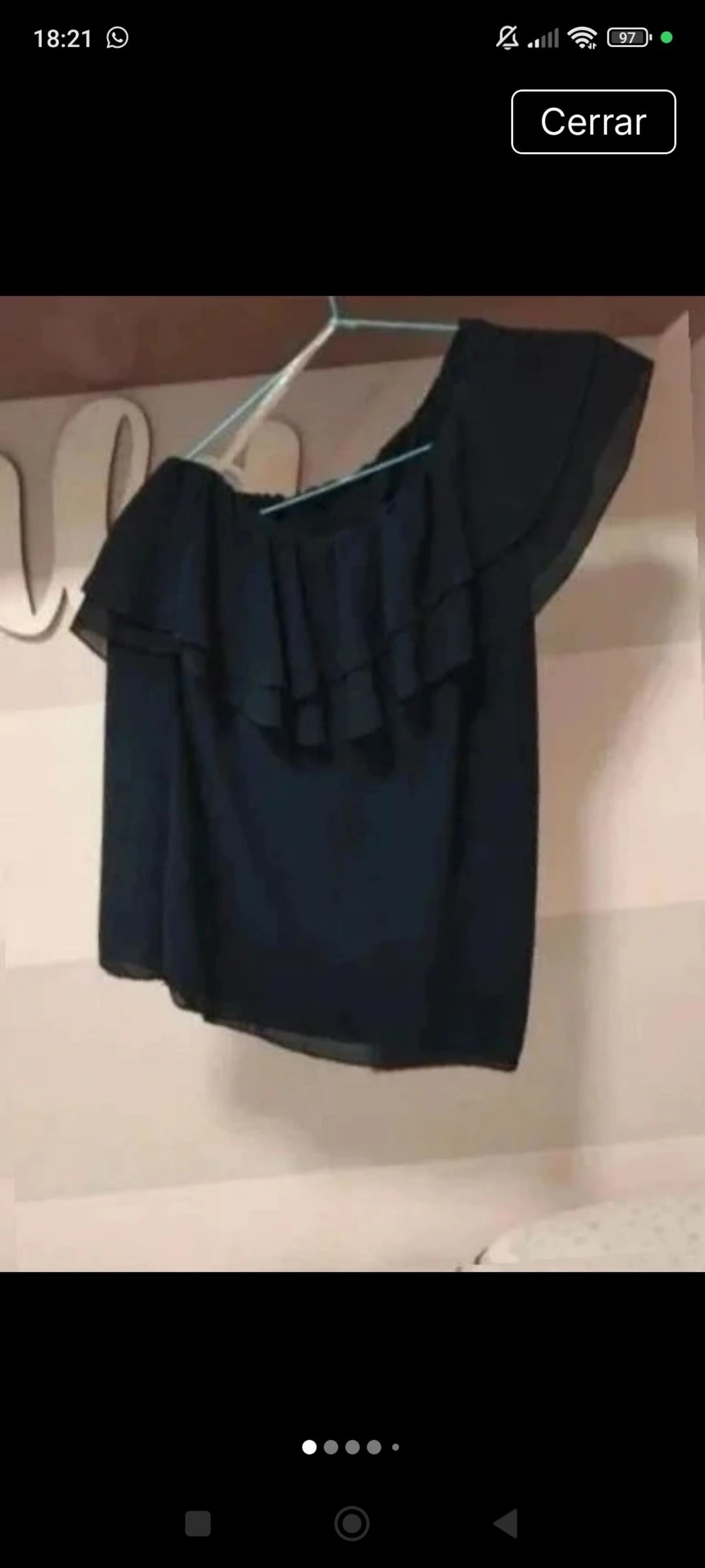 Blusa hombro descubierto de gasa Talla S